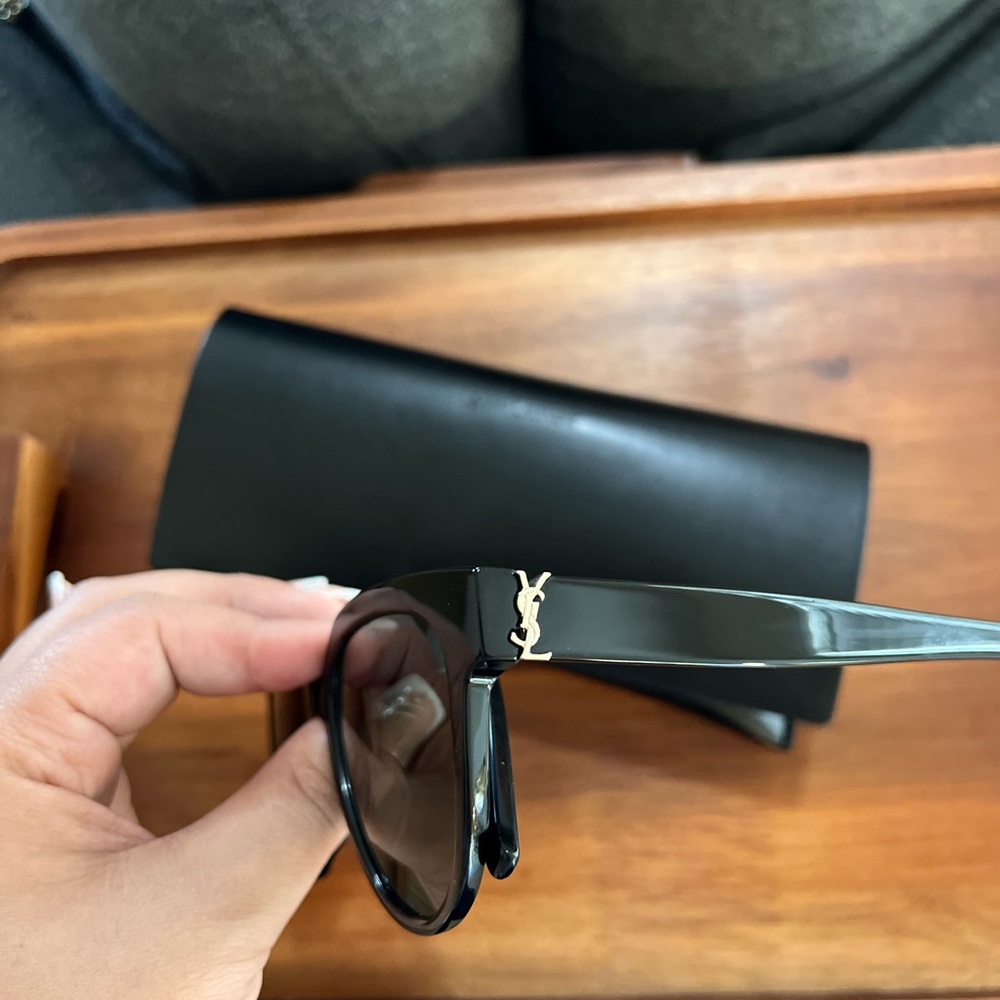 Yves Saint Laurent Glossy Black Sunglasses
